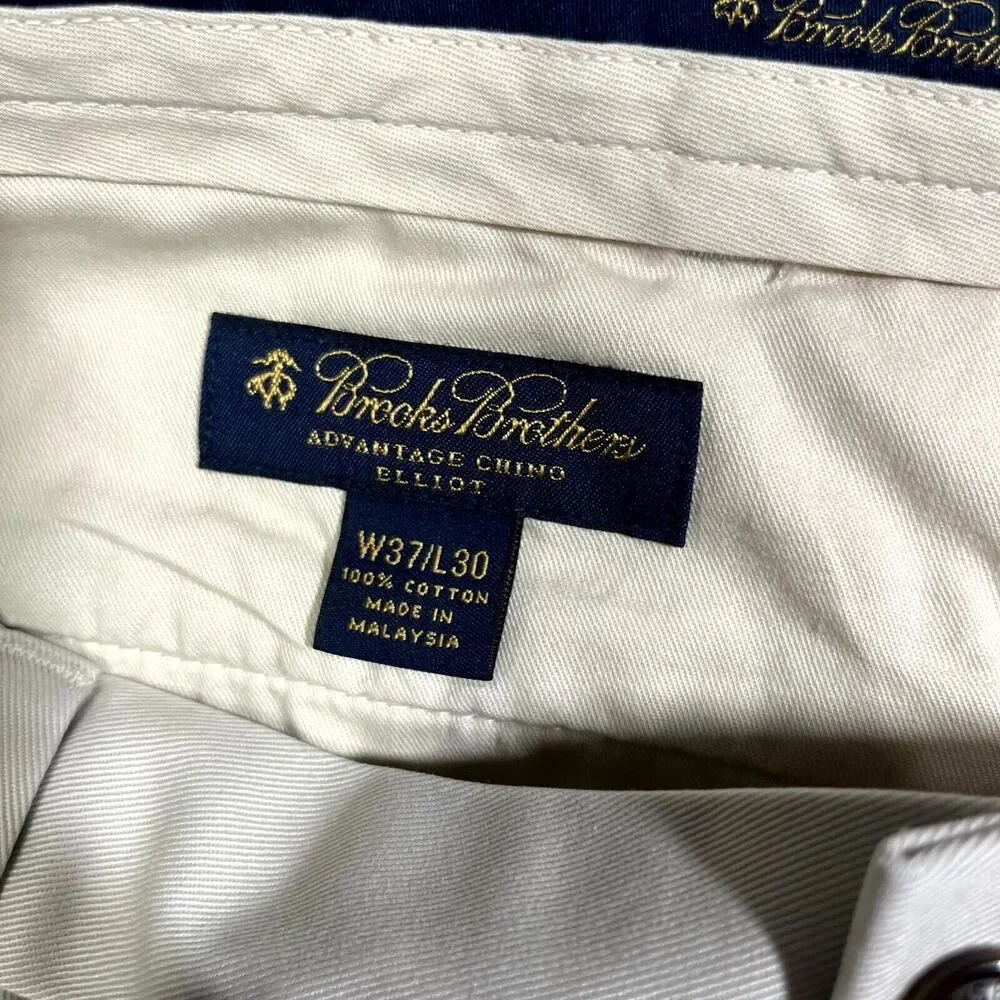 Brooks Brothers Mens Elliot Advantage Chino khaki pants 37x30 Office Career